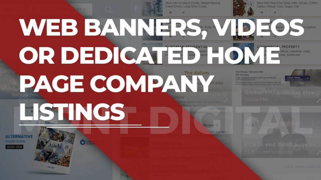 Web Banners, Videos or Dedicated Home Page Company Listings