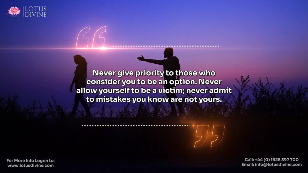 ⁣Never give priority to those who consider you to be an option. Never allow yourself to be a victim;