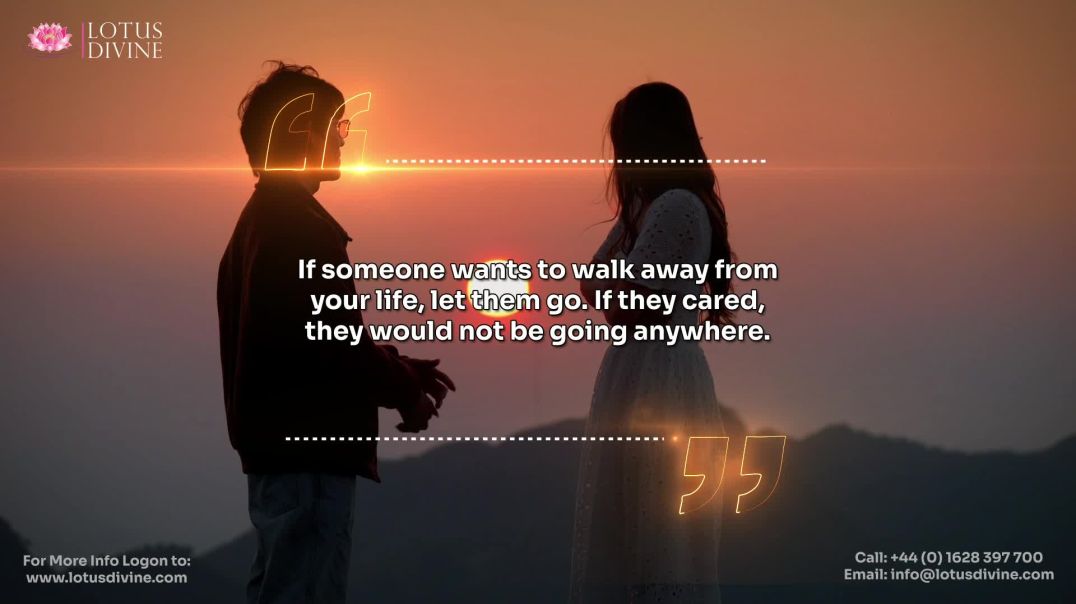 ⁣If someone wants to walk away from your life, let them go. If they cared, they would not be going an