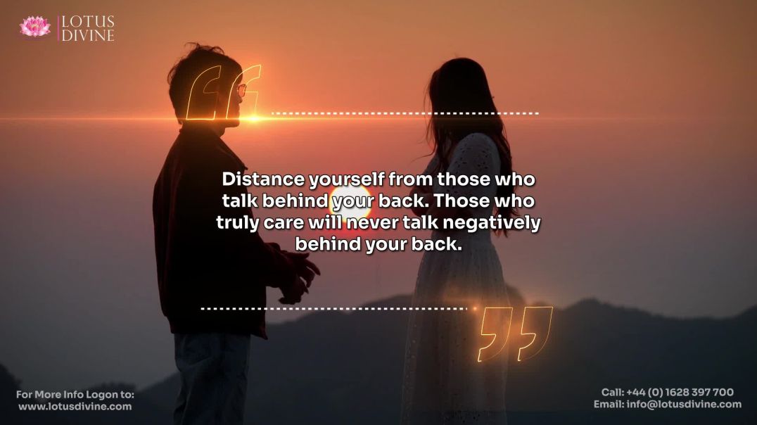 ⁣Distance yourself from those who talk behind your back. Those who truly care will never talk negativ