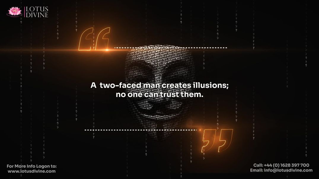 ⁣A  two-faced man creates illusions; no one can trust them.