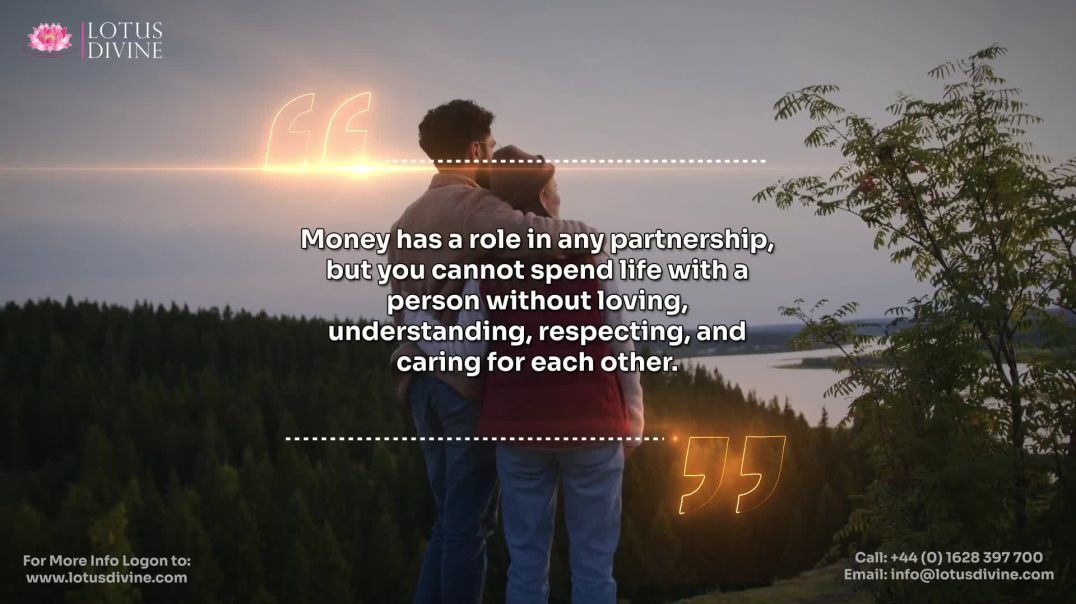⁣Money has a role in any partnership, but you cannot spend life with a person without loving, underst