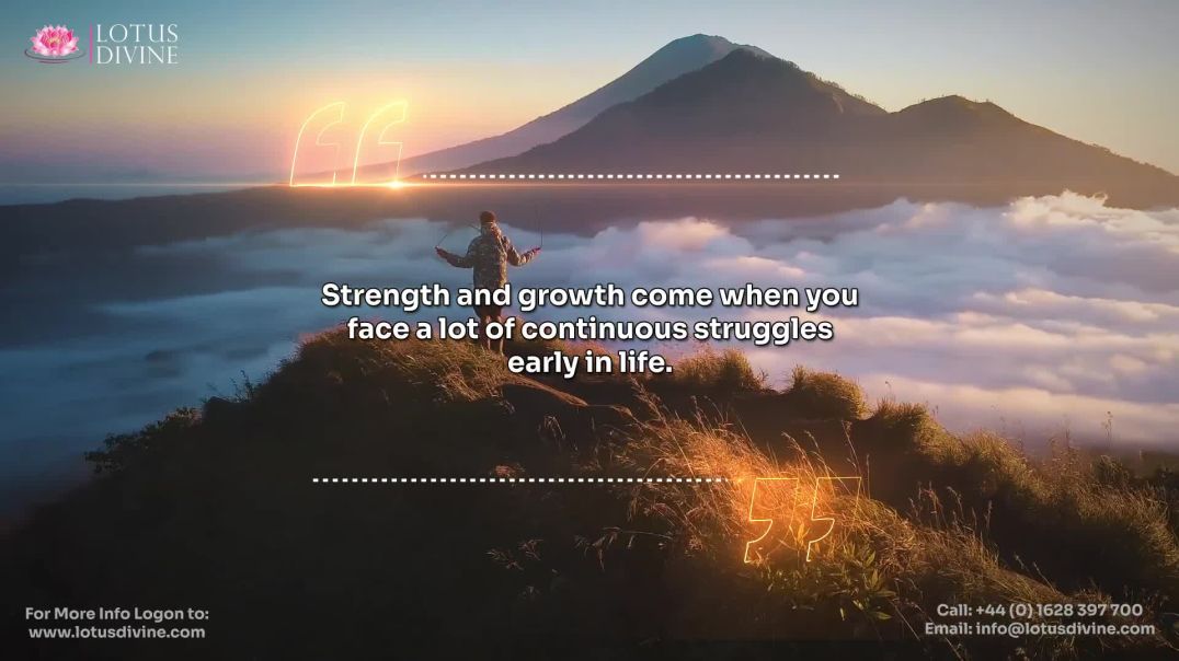 ⁣Strength and growth come when you face a lot of continuous struggles early in life.